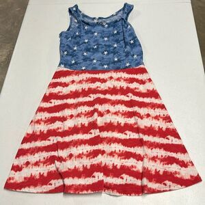 Girl’s Red White & Blue American Flag dress sz XL (14/16)